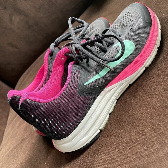 NIKE Women’s Charcoal/Pink Zoom Structure 17 2013 Running Shoes 615588-036 7 US - Picture 5 of 10